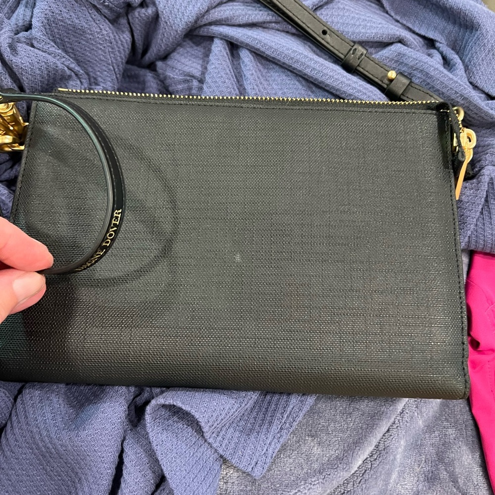 Dagne Dover, black clutch